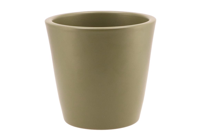 <h4>Vinci Army Green Container Pot 18x16cm</h4>