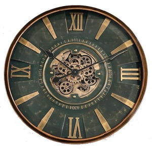 Clock Gear Ø80cm Brown-green 1