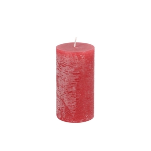 Candle Rustic Pillar Red 7x13cm