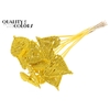 Lata Heart 8cm on stem Hat type Covered Yellow