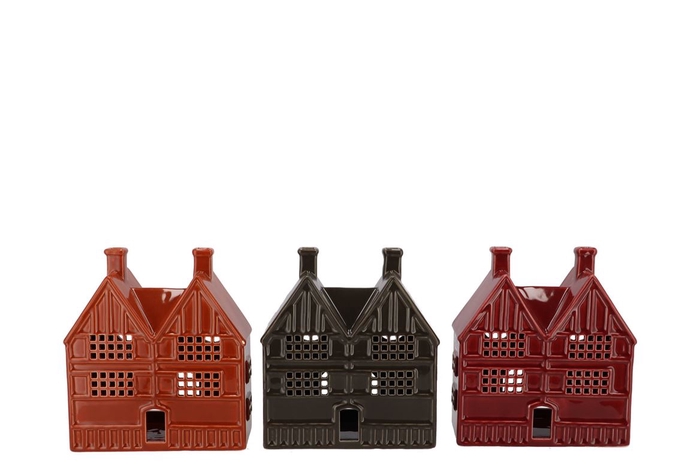 <h4>Jolie Scottish Spice Houses T-light Ass 18x9x21cm</h4>