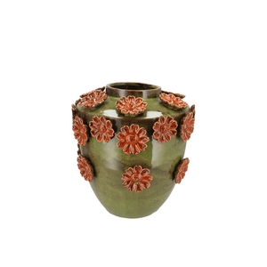 Riva Green Vase Flower 24x24x26cm