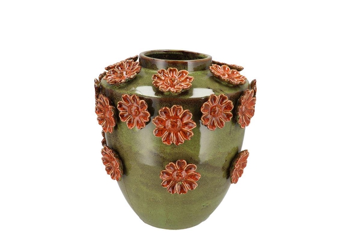 <h4>Riva Green Vase Flower 24x24x26cm</h4>