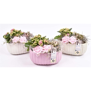 Keramiek ovaal mix kleur 18,5x12cm