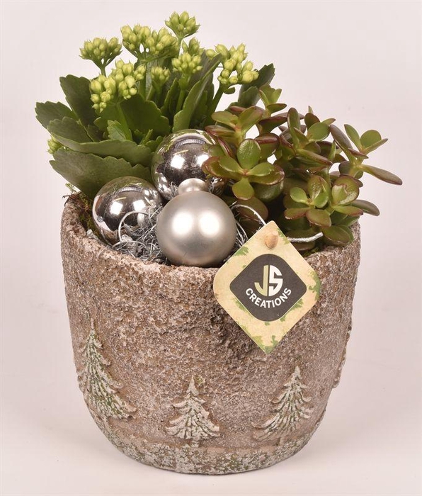 <h4>Cement pot kerstboom decor 15cm</h4>