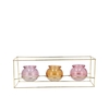 Polly Dreamy Pastel Mix Metal Rack 3 Glass Ass 35x11x13cm