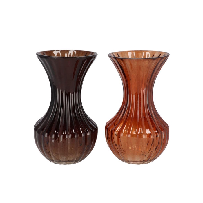 <h4>Taylor Brown Vase Cone Neck Ass 10x18cm</h4>