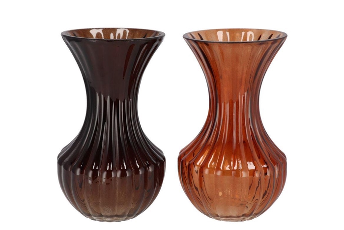 Taylor Brown Vase Cone Neck Ass 10x18cm