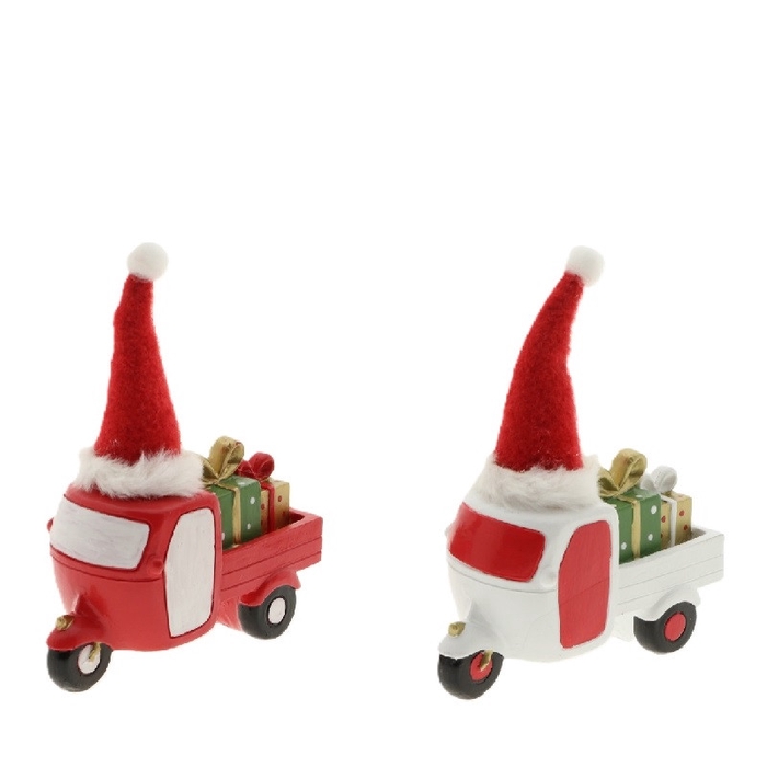 Kerst Tuktuk+boom 11*5*13cm