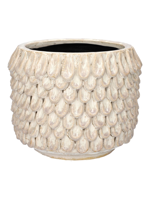 <h4>DF03-740520800 - Pot Eloura d16/19xh15.5 creme</h4>