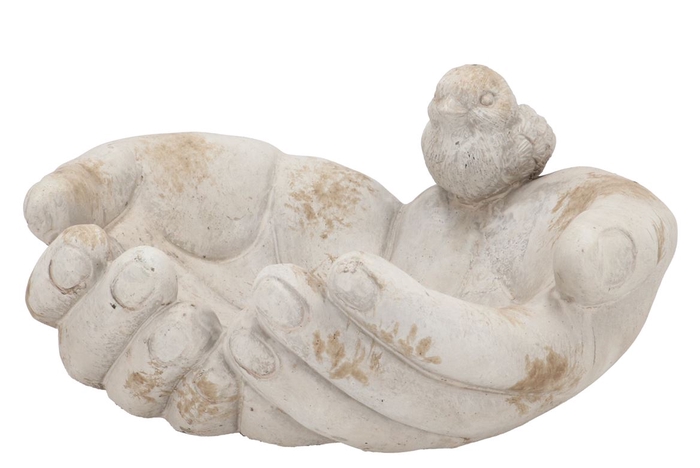 <h4>Concrete Antique Bird Bowl Hands 24x24x11cm Nm</h4>