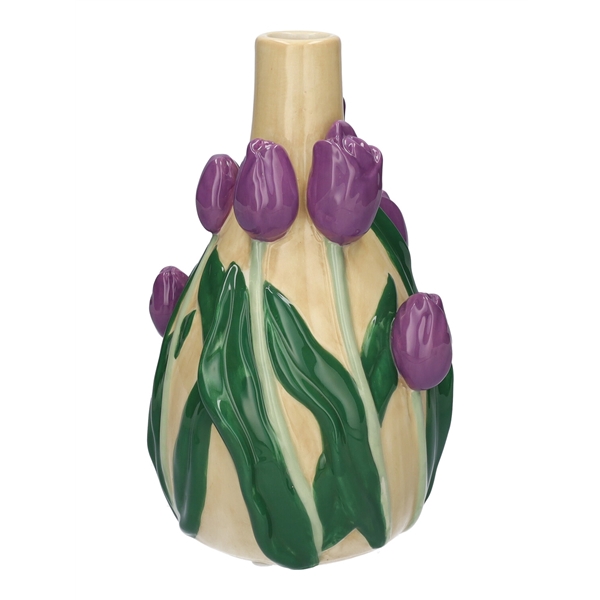 <h4>Bottle Tulips d3.5\\13.3xh21.6 purple\\cream</h4>