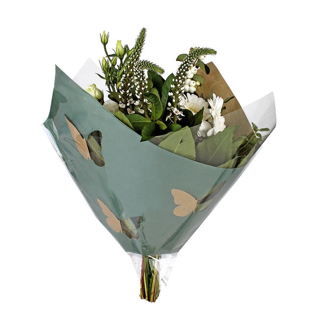 <h4>Hoes 35x35cm OPP35/45gr/OPP35 Obl.butterfly groen 250/doos</h4>