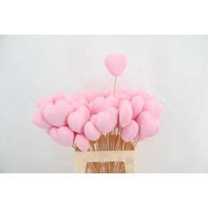 Stick Heart Knitted 8cm Pink
