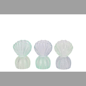Bicolore Blue T-light Shell Ass 9x10x15cm Nm