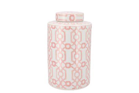 <h4>Hailey Pink Porcelain Jar Pattern 18x30cm</h4>