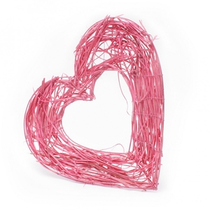 Mothersday bouquetholder heart rattan 25cm