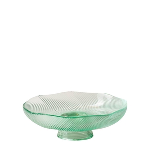 Glas Schaal Florieke voet d18.5*7cm