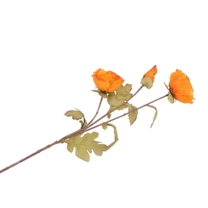 Silk Poppy 3x Orange 76cm