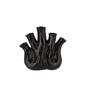 Aglio Black Vase Oval 20x9x19cm Nm