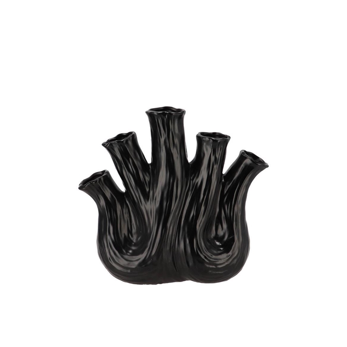 <h4>Aglio Black Vase Oval 20x9x19cm Nm</h4>