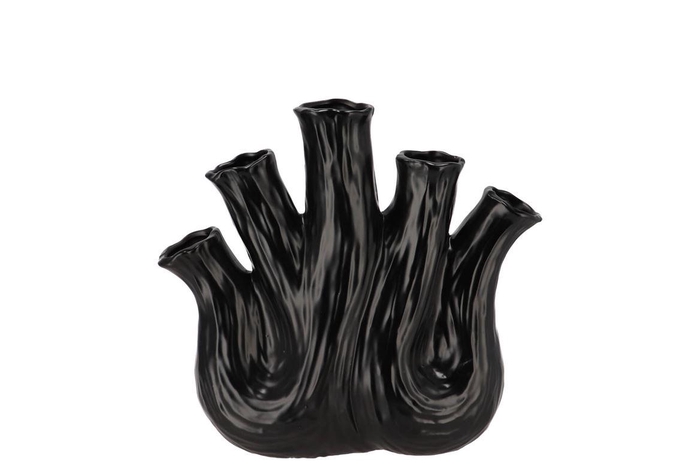 Aglio Black Vase Oval 20x9x19cm Nm