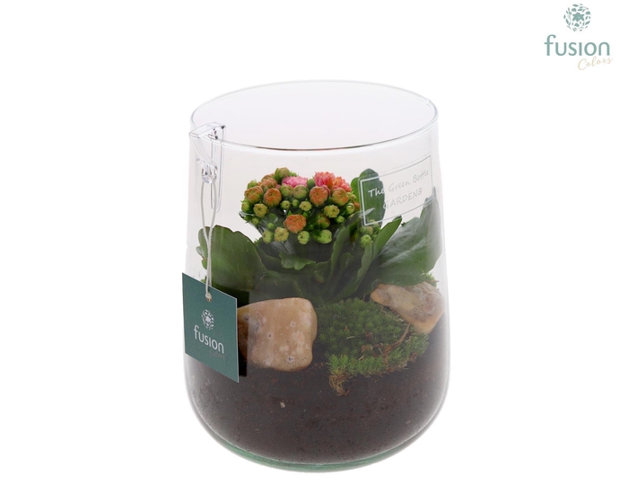 <h4>Green Bottle Deline Medium met arrangement</h4>