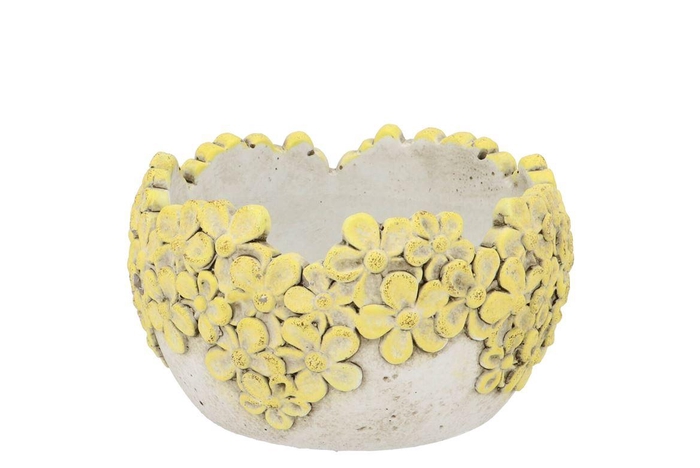<h4>Dante Light Yellow Pot Bloom Oval 18x18x10cm</h4>