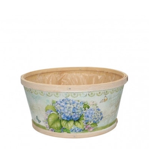 Wood Hydrangea tray d22*11cm