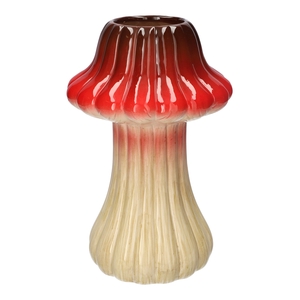 DF00-665481700 - Vase Toadstool1 lines d8/18xh28.5 red