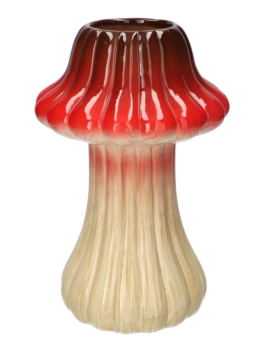 <h4>DF03-665481700 - Vase Toadstool1 lines d8/18xh28.5 red</h4>
