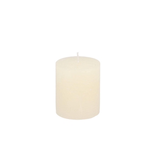 Candle Rustic Pillar Offwhite 7x8cm
