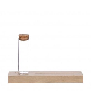 Glass Tube+wood d03*10cm