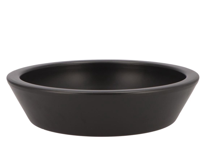 <h4>Ceramic Bowl Mat Zwart Low Round 30x7cm Nm</h4>