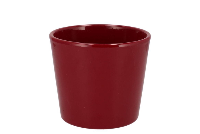 <h4>Ceramic Wine Red Shiny Pot 15cm</h4>