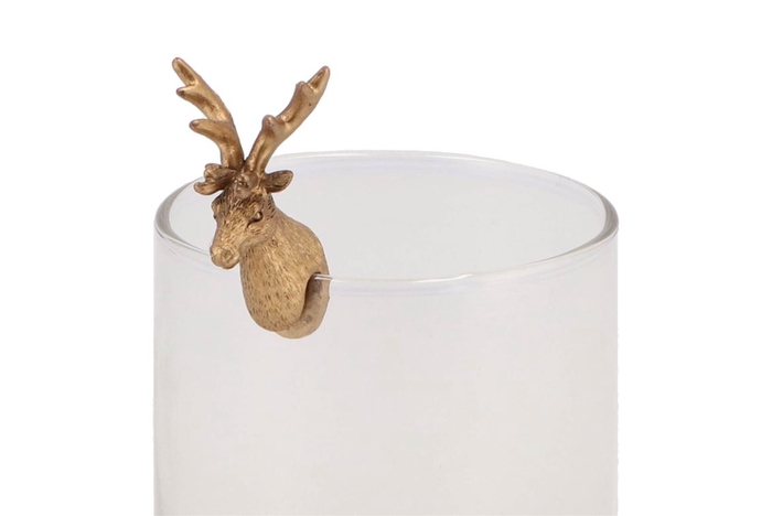 <h4>Deco Hanging Deer 4x3x7cm Goud Nm</h4>