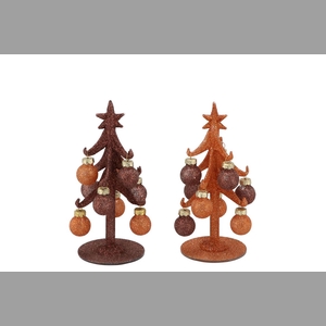 Sparkly Copper/orange X-mas Tree Ass 7x15cm