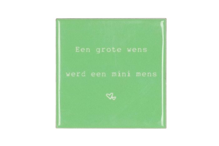 Tile Een Grote Wens Green 10x10x1cm Nm