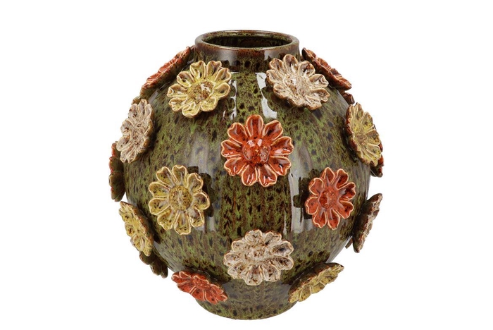 <h4>Riva Wild Green Vase Bol Flower 33x33x35cm</h4>