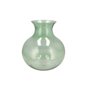 Mira Green Glass Cone Neck Sphere Vase 25x25x27cm Nm