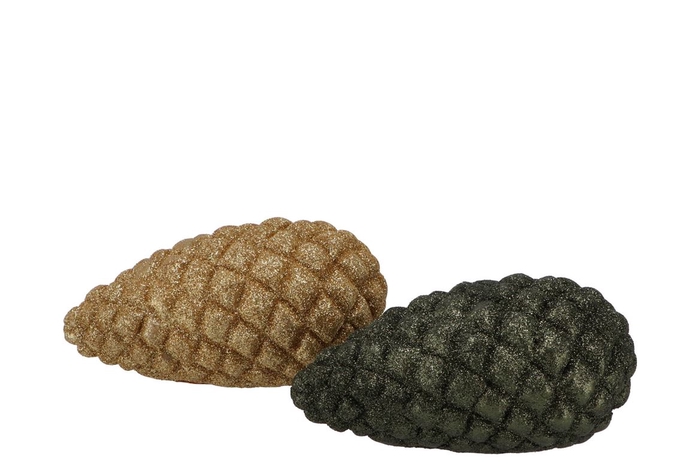 <h4>Jingle Olive Green Pinecone Ass 13x7x6cm Nm</h4>