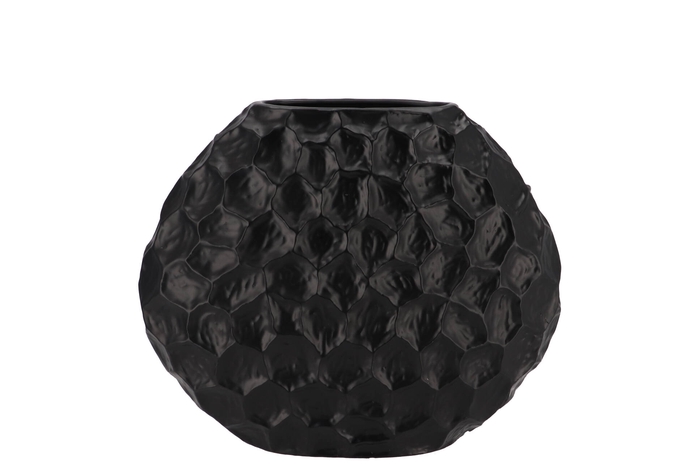 Inga Jada Black Oval Vase Structure 24x10x20cm