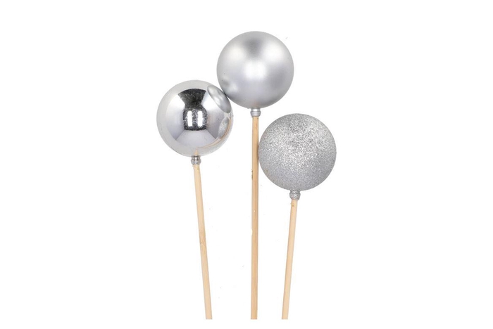 Pick Shine Ball Silver Glitter/shiny/matt 6x50cm P