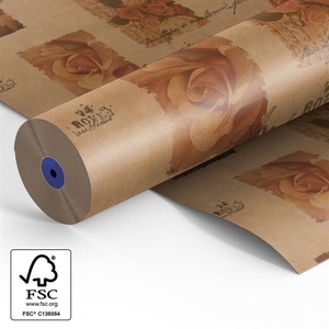 Papier rol 60cm br. kraft 40gr Vintage Rose 500m.