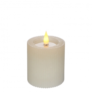 Candle LED cylin.rib d07*7.5cm ex.AAA