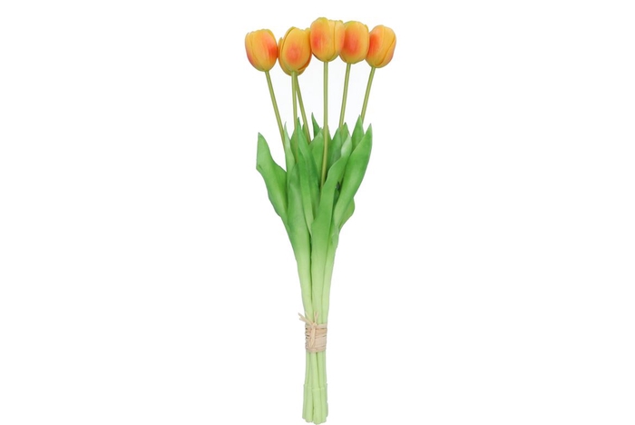 Silk Tulip 7x Orange 43cm