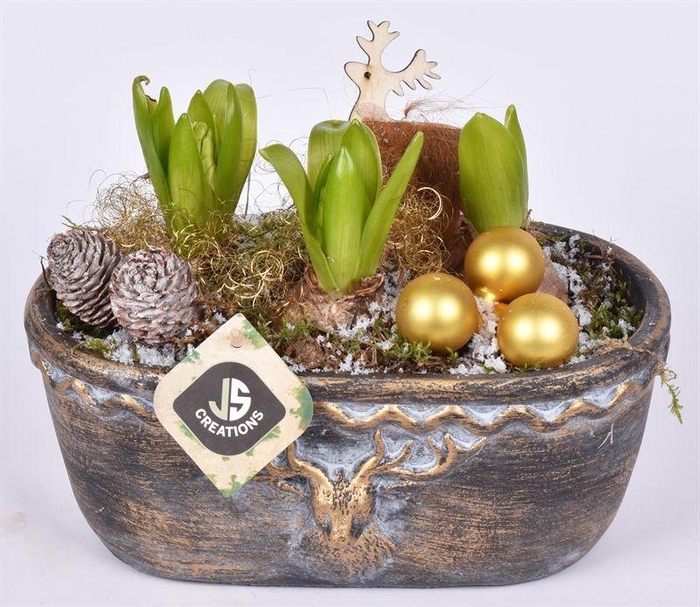 <h4>Cement ovaal rendier kop 24x14.5</h4>