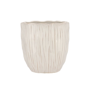 Lima White Pot Oval 27x17x28cm