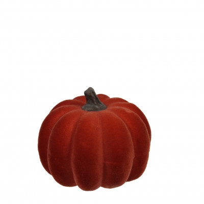 <h4>Herfst Deco pompoen flock d9*8cm</h4>