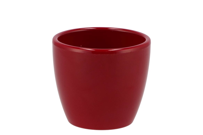 Ceramic Pot Wine Red Shiny 10cm